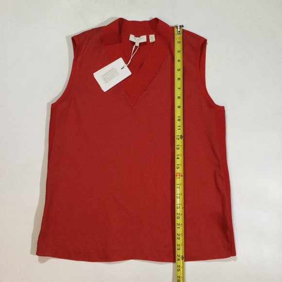 Ted Baker Womans Size 6 V Neck Sleeveless Jumper Career CasualBlouses In Red - Picture 11 of 12